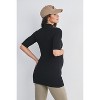 Hello Miz Women's Ribbed Mock Neck Elbow Sleeve Maternity Top - 3 of 4