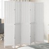 vidaXL 5-Panel Room Divider - White, Solid Paulownia Wood & Bamboo, Flexible Folding Privacy Screen, Durable, for Bedroom/Living Room/Office - 2 of 4