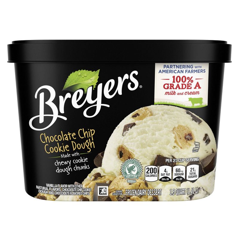 Breyers Chocolate Chip Cookie Dough Frozen Dairy Dessert - 48oz, 5 of 10