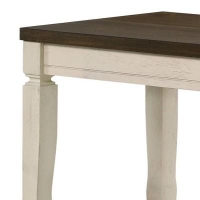 Weathered Oak and Cream Traditional Dining Bench