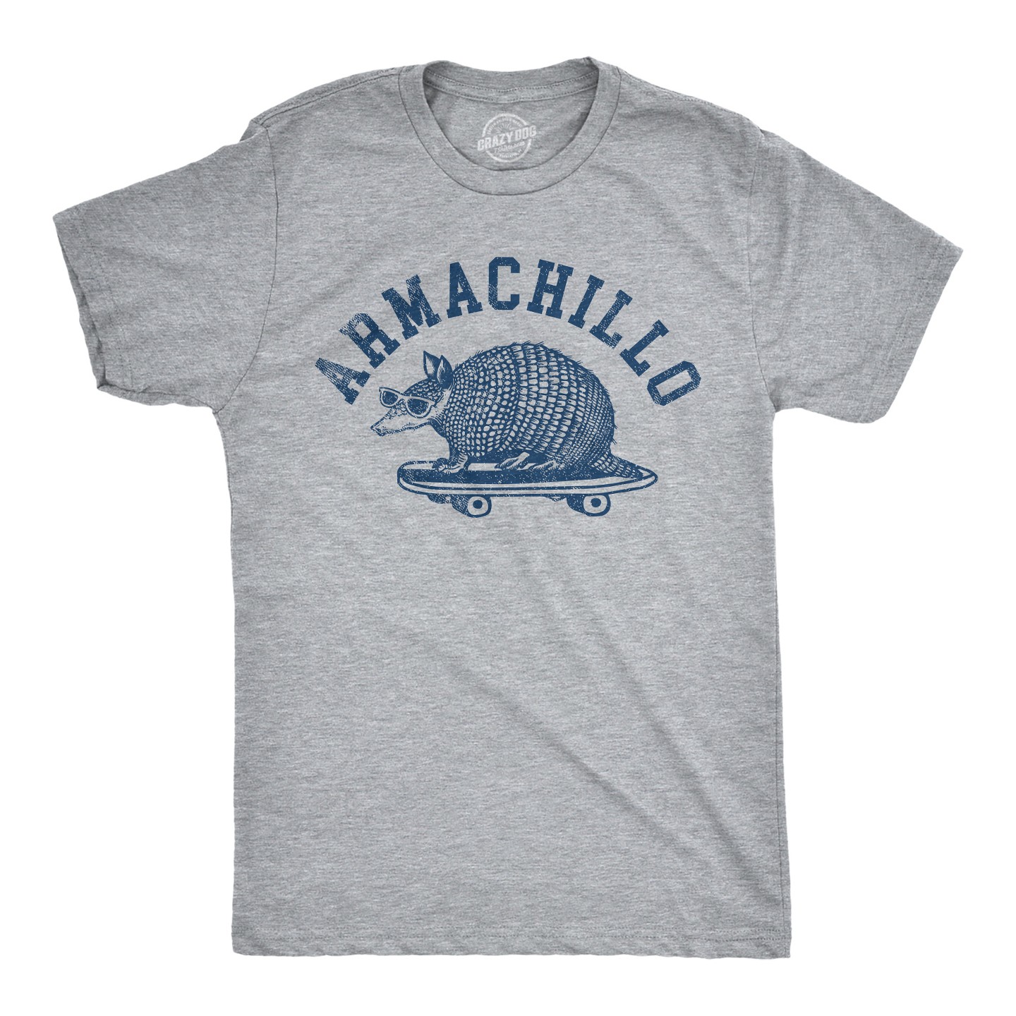 Мужская футболка Crazy Dog T-Shirts, Inc. Armachillo T Shirt Funny Cool Chilling Armadillo Joke Tee for Guys - Crazy Dog T Shirt for Animal Lovers Light Grey, цвет: Светлый серый — фото 1