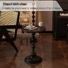 FONTOI Round End Table with Metal Pedestal, Side Table with Retro Pattern Base for Living Room Bedroom Small Space, Black, 15.7"*21.2"*15.7" - 4 of 4