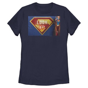 Womens Supergirl Look Out Graffiti Poster T Shirt - 1 of 4