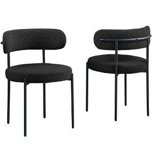 Best Master Furniture,Drexel Boucle Fabric Dining Chairs (Set of 2) - 1 of 3