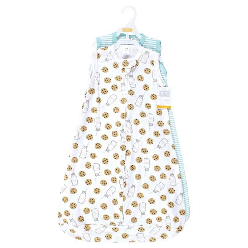 Hudson Baby Cotton Long-Sleeve Wearable Sleeping Bag, Sack, Blanket, Mint Milk Cookies Sleeveless, 2 of 5