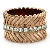 Slickblue Rose Gold Brass Ring with Clear Crystal - Stylish Round Epoxy Finish, Women's Jewelry, Size 5-10 - 3 of 4