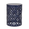Modern Iron Patio Side Table with Floral Cut Design, Cylindrical Outdoor End Table, Iron-cut Outdoor End Table for Patio -Christopher Knight Home - 4 of 4