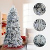 LuxenHome 6Ft Pre-Lit Full Snowy Branches Artificial Pine Christmas Tree with Pinecones and Stand Green - 2 of 4