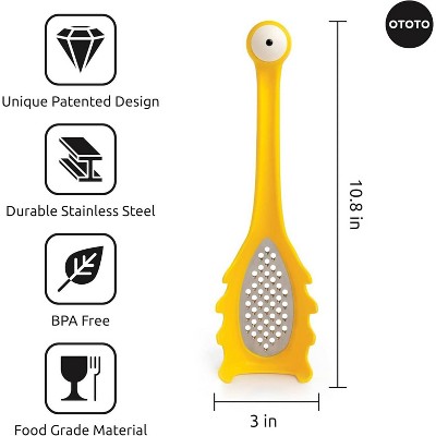 Yellow Monster Pasta Spoon and Grater with Silicone Handle