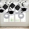 Big Dot of Happiness Silver Graduation Class of 2026 Decorations Hanging Swirls - Set of 40 - 3 of 4