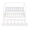 Racxily Wooden Twin Size House Bed with Trundle, Kids Bed with Shelf, White - 4 of 4