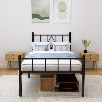 Lirago Full Metal Platform Bed Frame 14" Height 2000lbs Capacity Underbed Storage Space Black