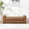 KWPZQEB 57.7" Ottoman Bench, Faux Leather Footstool, Rectangle Footrest, Entryway Bench with Upholstered, Bench End of Bed for Bedroom, Entryway - 2 of 4