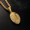 Steeltime 24" Men's stainless steel and simulated diamonds american football pendant. Color Options: Silver, Gold, Black - 2 of 4