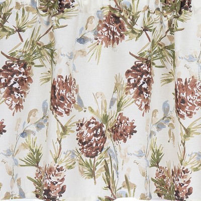 Cooper Pines Multicolored Cotton Valance with Pinecone Print