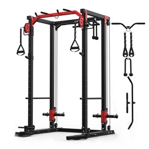 Garvee Power Cage, Power Rack with Cable Crossover System, 2000LBS Squat Rack with LAT Pull Down System for Home Gym Strength Training - 1 of 4