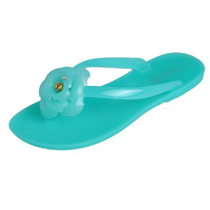Roxoni Girl's Flower Jelly Thong Flip Flop Slide Summer Sandal - 1 of 4