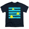 Easter Peeping Behind Stripes Kids T-Shirt For Youth Navy - 2 of 4