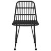 vidaXL Patio Chairs - 2 pcs Set in Black - PE Rattan Garden Furniture with 18.9"x24.4"x33.1" (W x D x H) Size - Sturdy Steel Frames - 4 of 4