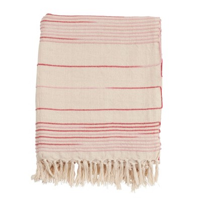 Saro Lifestyle Cotton Throw With Striped Design : Target