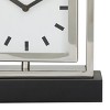 10"x9" Stainless Steel Clock with Black Base Silver - Olivia & May: Luxury Glam Decor, Analog Display, No Alarm Function - 3 of 4