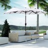 Akoasm 89.25 in. H Outdoor Double-sided Patio Umbrella with Push Button Tilt and Crank For Deck, Garden & Pool-White - 4 of 4