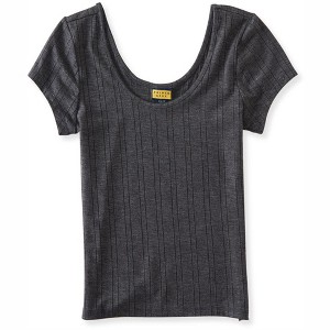Aeropostale Womens Cropped Basic T-Shirt, Grey, Medium - 1 of 1