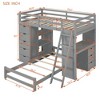 NicBex Twin over Twin Loft and Bunk Bed with LED Light and USB Ports,with Safety Guardrails,for Kids Teens Adults - 3 of 4