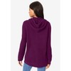 Roaman's Women's Plus Size Classic Length Waffle Zip Hoodie - 3 of 4