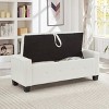 Gulches 48inch Ottoman Bench with Storage Upholstered Tufted Faux Leather PU for Bedroom Living Room Hallway White - 3 of 4