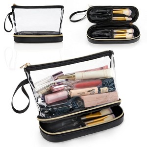 Travel Makeup Bag, Clear Cosmetic Bag Make Up Organizer TSA Approved Toiletry Bag, Waterproof Pouch for Women Purse - 1 of 4