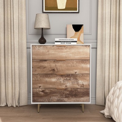 PAGED Dresser for Bedroom 3 Drawers Dresser with Handles and Wooden Legs for Living Room