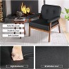 Faux Leather Black Armchair with Wooden Frame, Upholstered Living Room Chairs Comfy Reading For small space - 3 of 4