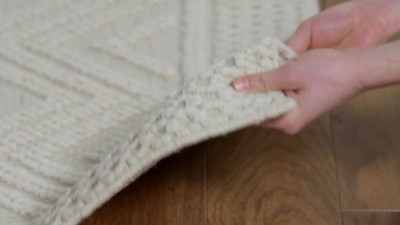 Handmade Ivory and Beige Wool Geometric Runner Rug