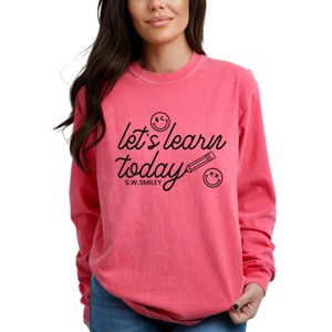 Simply Sage Market S.W.Smiley Let's Learn Today Pencil Garment Dyed Long Sleeve - 1 of 4