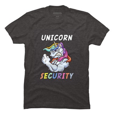 Men's Design By Humans Halloween Dad Mom Daughter Adult Costume - Unicorn Security By MINHMINH T-Shirt