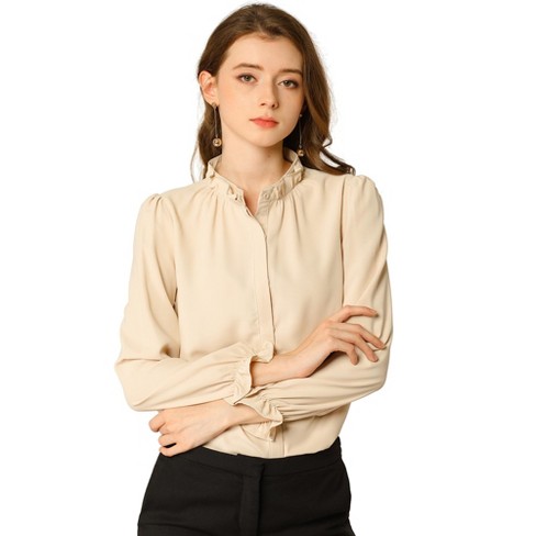 Allegra K Women's Satin Work Collar Sleeveless Button Down Shirts : Target