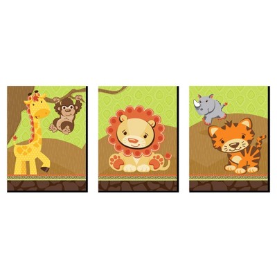 Big Dot of Happiness Funfari - Fun Safari Jungle - Nursery Wall Art and Kids Room Decorations - Gift Ideas - 7.5 x 10 inches - Set of 3 Prints