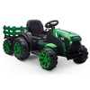 12V Kids Ride On Tractor with Trailer Battery Powered Electric Vehicles Toy - 2 of 4