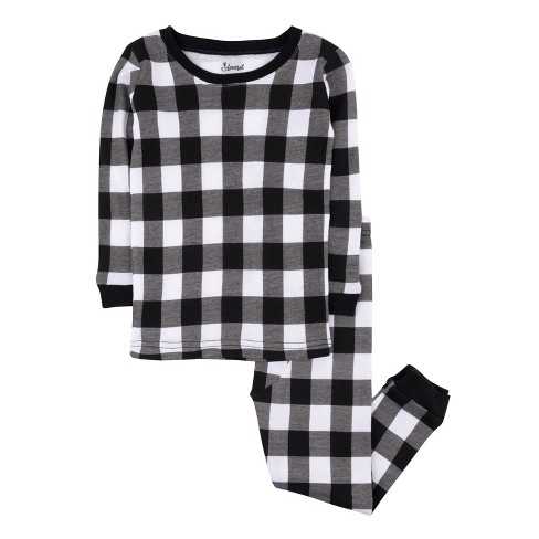 Kids black and white buffalo plaid pajamas hotsell