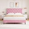Twin Bed Frame with Upholstered Headboard, Platform Bed, Wood Slats Support, Noise Free, No Box Spring Needed, Gray, Easy Assembly - 3 of 4