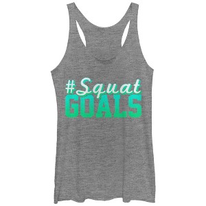 Women's CHIN UP Squat Goals Racerback Tank Top - 1 of 3