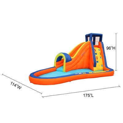 Banzai Inflatable Multi-Color Water Park with Slide and Pool