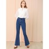 Allegra K Women's Vintage High Waist Stretch Denim Bell Bottoms Jean Pants - 3 of 4