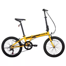 ZiZZO Ferro 7-Speed Steel 20" Folding Bike - Yellow
