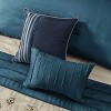 Sapphtopaz 7 Piece Bedding Comforter Sets Farmhouse Style Piecing Pleating and Flowers Embroidery Design Reversible Quilt Set - 4 of 4
