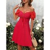 Imily Bela Flowy Drawstring Waist Summer Dress with Sweetheart Neck and Puff Sleeves - 2 of 4