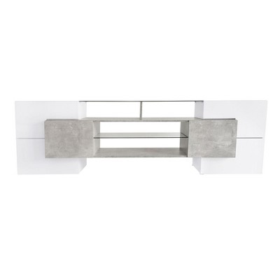 NicBex TV Stands for 75 inch TV,Modern Entertainment Center with Cabinets and Open Shelves,TV Console for Living Room, Bedroom, Home,Brown