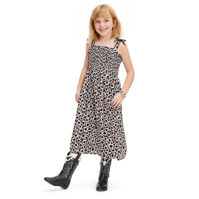 Kids' Smocked Tie Strap Neutral Poppy Midi Dress - DVF for Target
