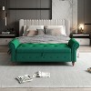 63" Linen/Velvet Button Tufted Storage Bench - ModernLuxe - 3 of 4